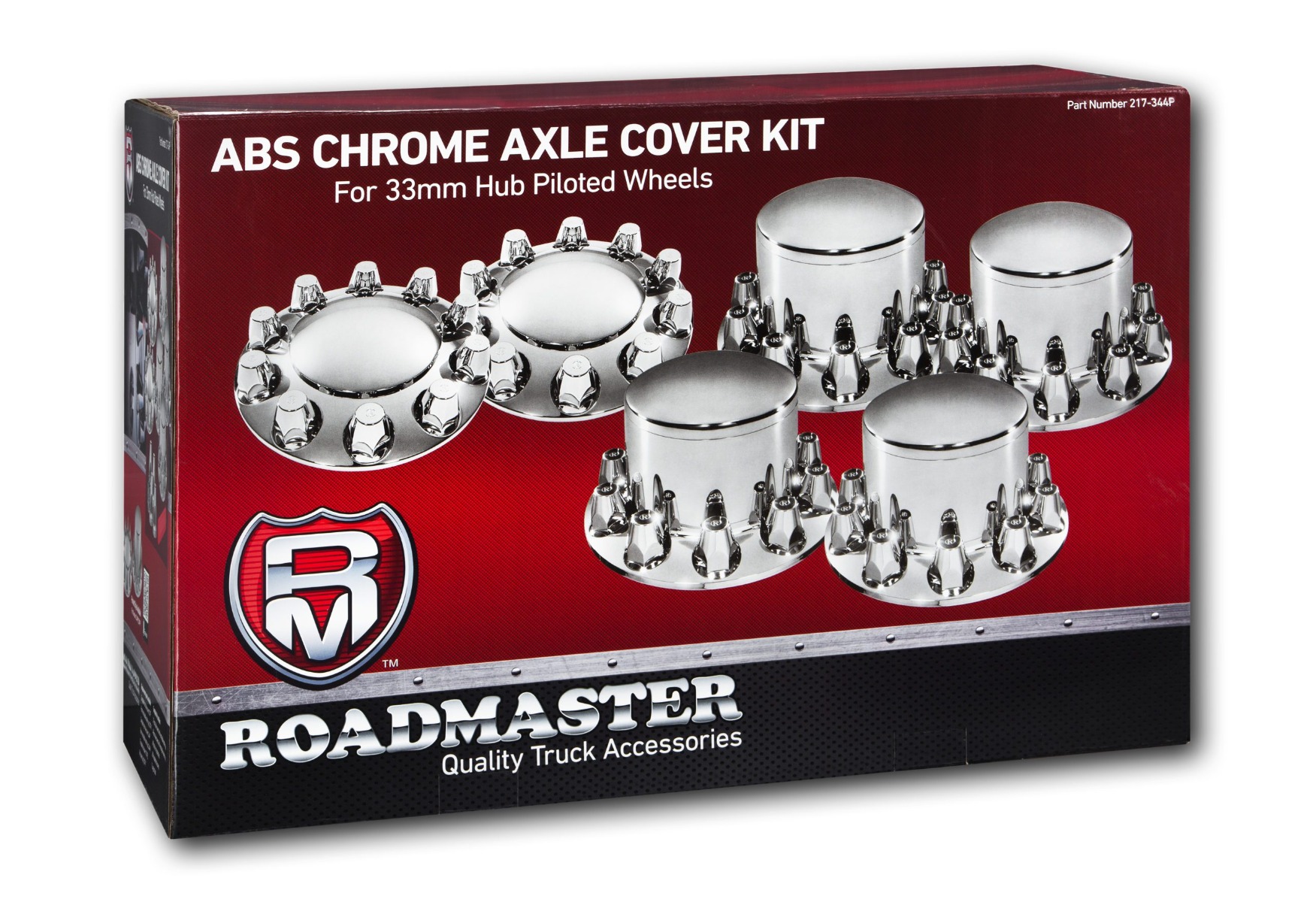 Roadmaster 217-344P ABS Chrome Axle Cover Kit