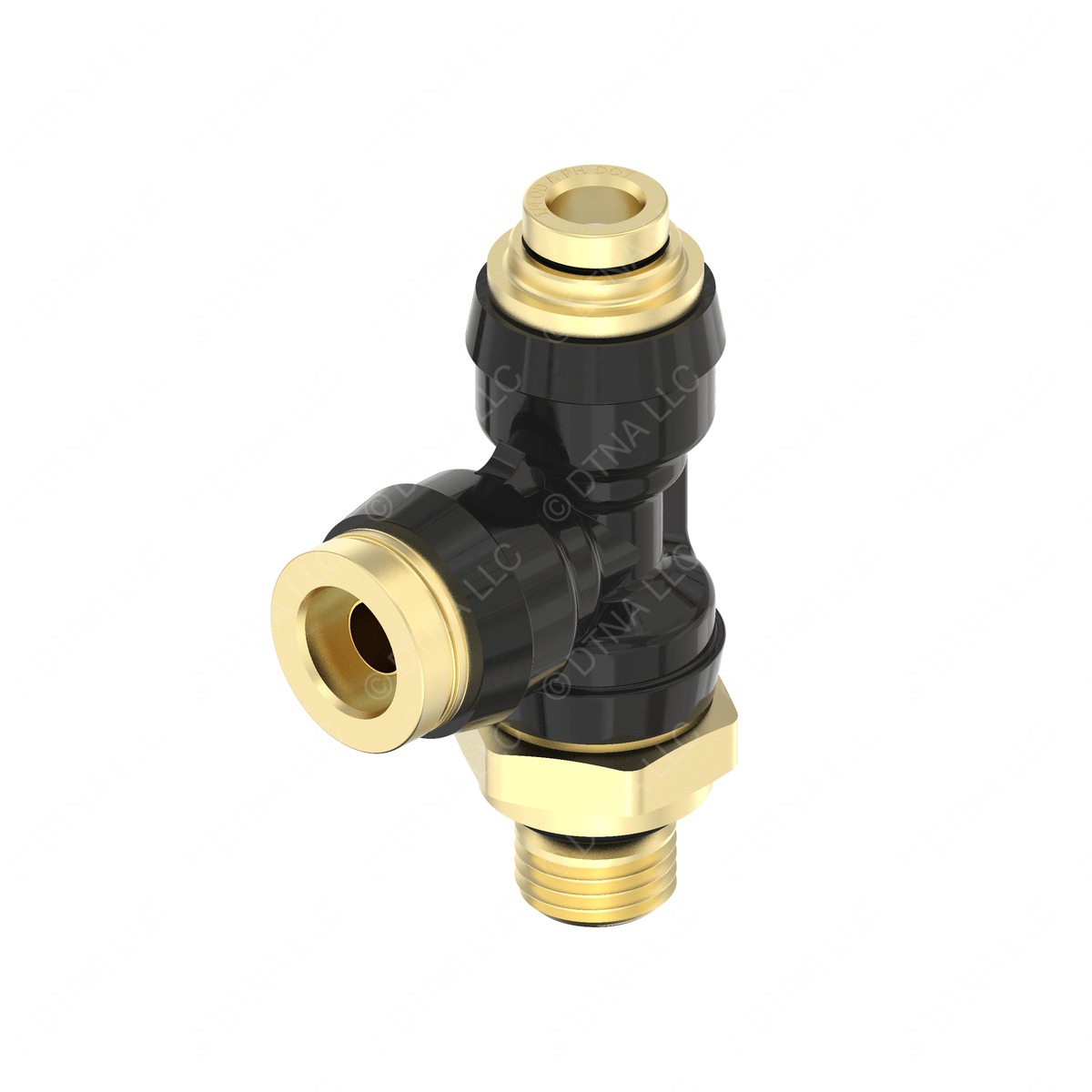 Freightliner 23-14562-003 Tee- Run, M12 O-Ring x 3/8 + 1/4 Push to Connect