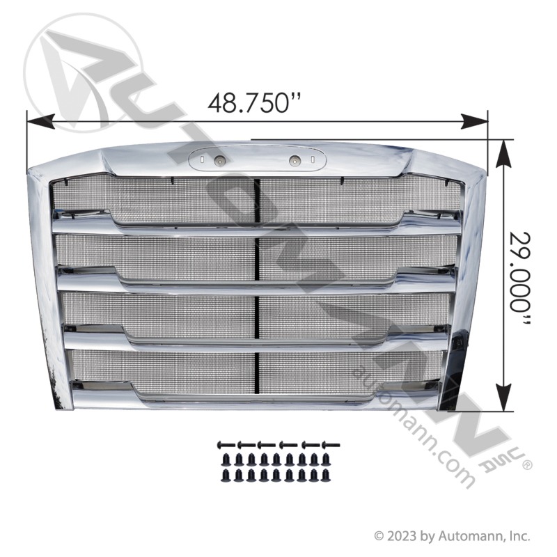Automann 564.14024C Grille Chrome w-Screen Freightliner