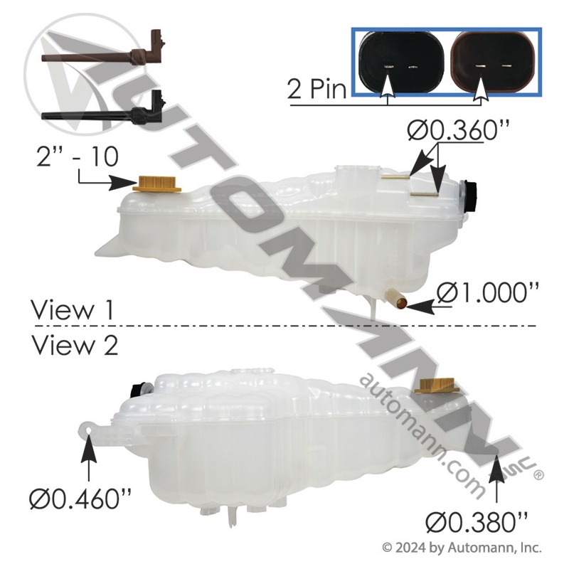 Automann 575.10123A Freightliner Coolant Reservoir