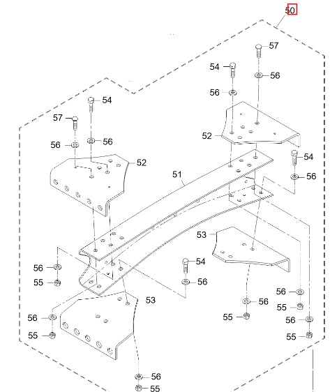 Freightliner A15-22497-008 Crossmember - Service 5-Piece, Standard Duty, Midship