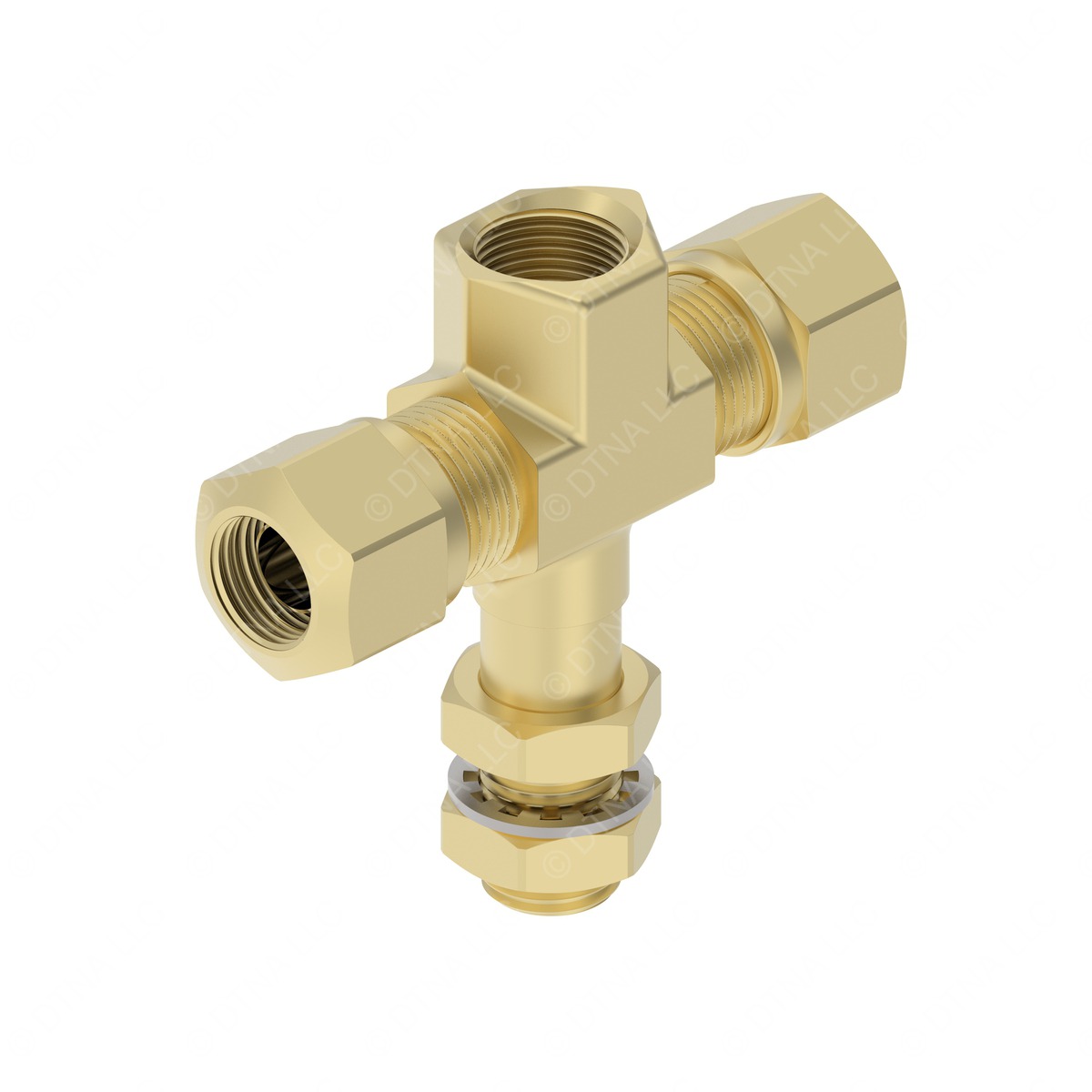 Freightliner A23-13071-008 Fuel Line Fitting, Tee, NTA, NPTF, Anchor, #8 Tube