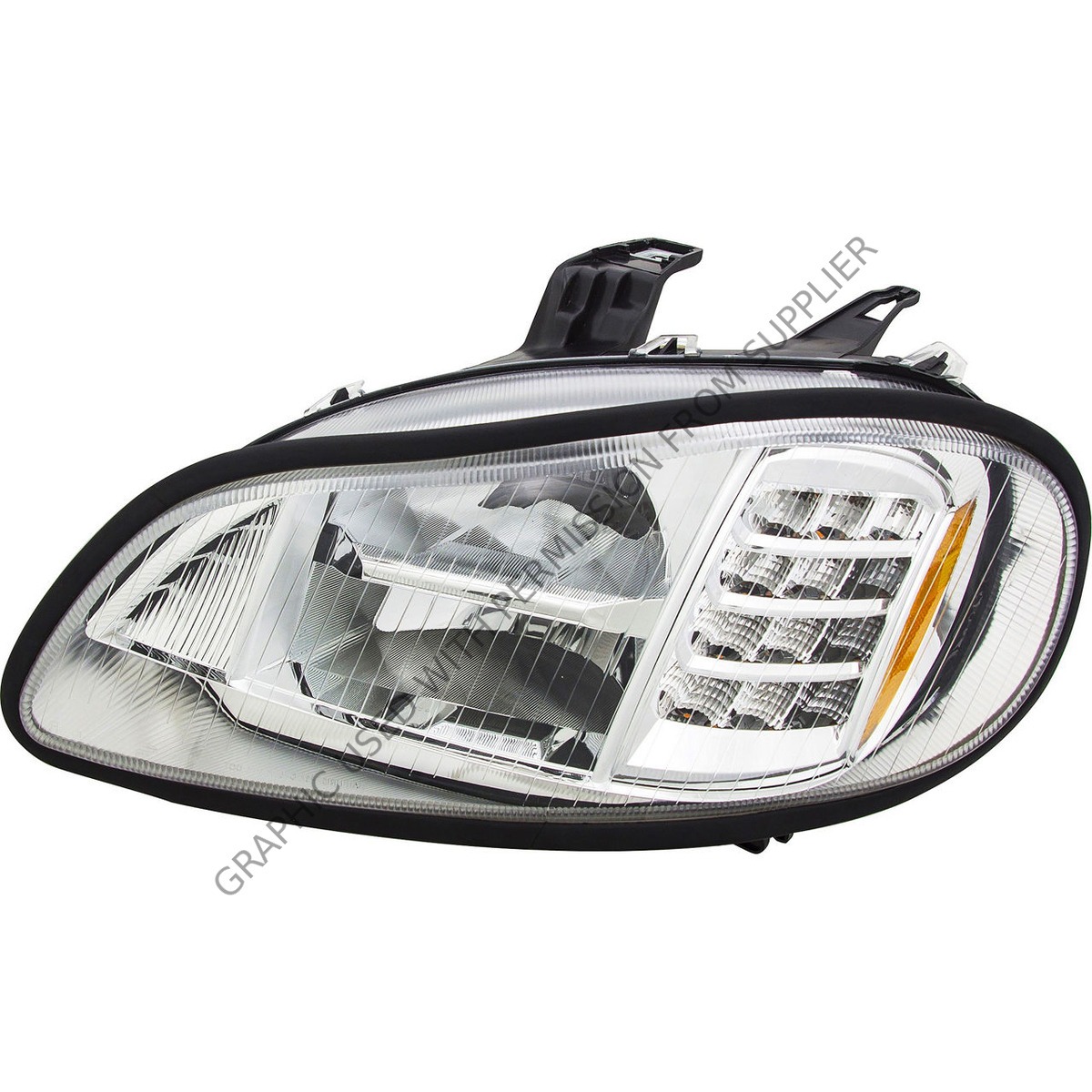 Alliance ABP N60B 71061L - Freightliner 2002+ M2 (100/106/112) & C2 Headlight, Driver Side, Chrome Housing, Full LED