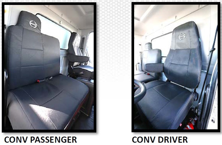 Hino HN001234095 Seat Covers Conv 12+ Front Blk