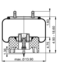 Continental 64645 Air Spring Rolling Lobe - 10 10.5-15 P 460