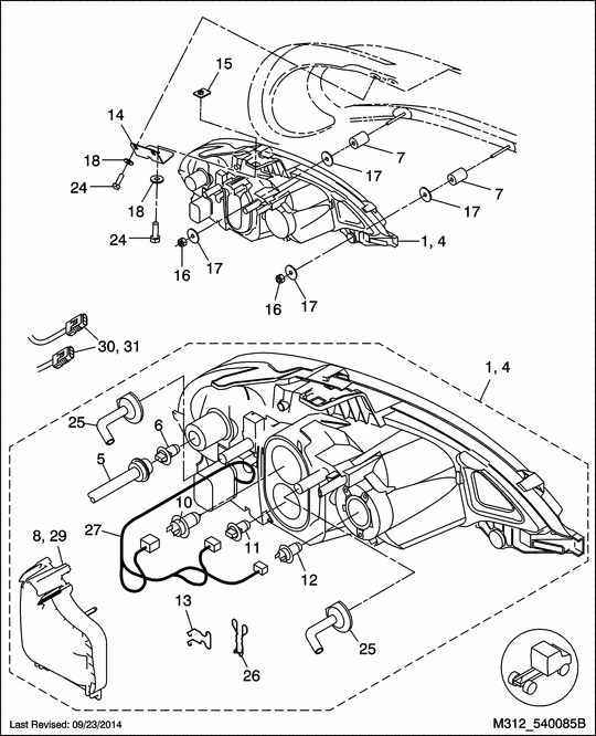 Freightliner A06-75737-004 Headlight Assembly, Columbia, LH
